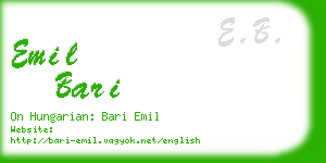 emil bari business card